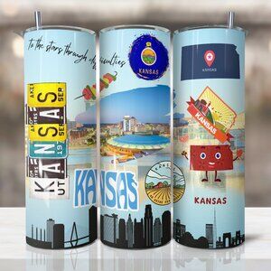 Kansas State Tumbler, Kansas City Tumbler, Vacation Travel Cup, 20oz Tumbler